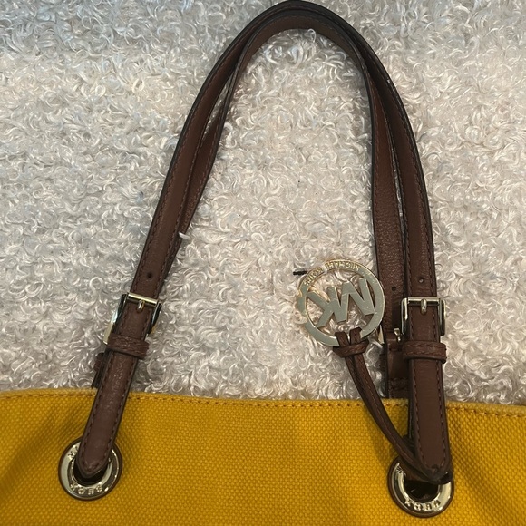 Michael Kors Yellow Saffiano Tote Shoulder Bag - Picture 8 of 16